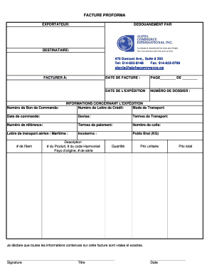 French Invoice Example  Form