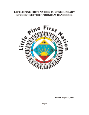 Post Secondary Funding Handbook Little Pine Littlepine  Form