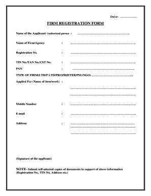 Registration Firm  Form
