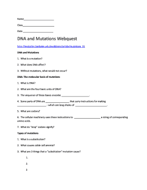 Get and Sign Mutation Webquest Answer Key  Form