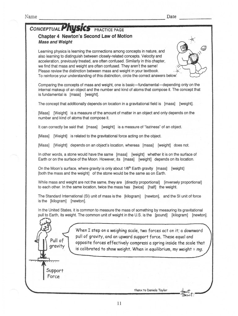 Conceptual Physics Chapter 4 Answers  Form