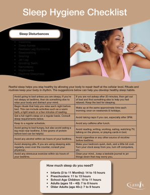 Sleep Hygiene Checklist  Form