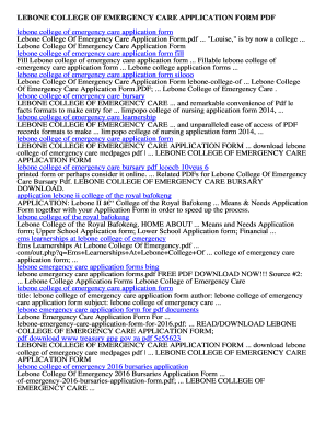 Lebone College of Emergency Care Application Form