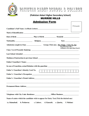 Admission Form