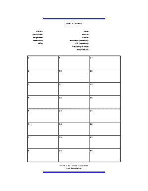 Track Sheet 24 Studio Docs  Form