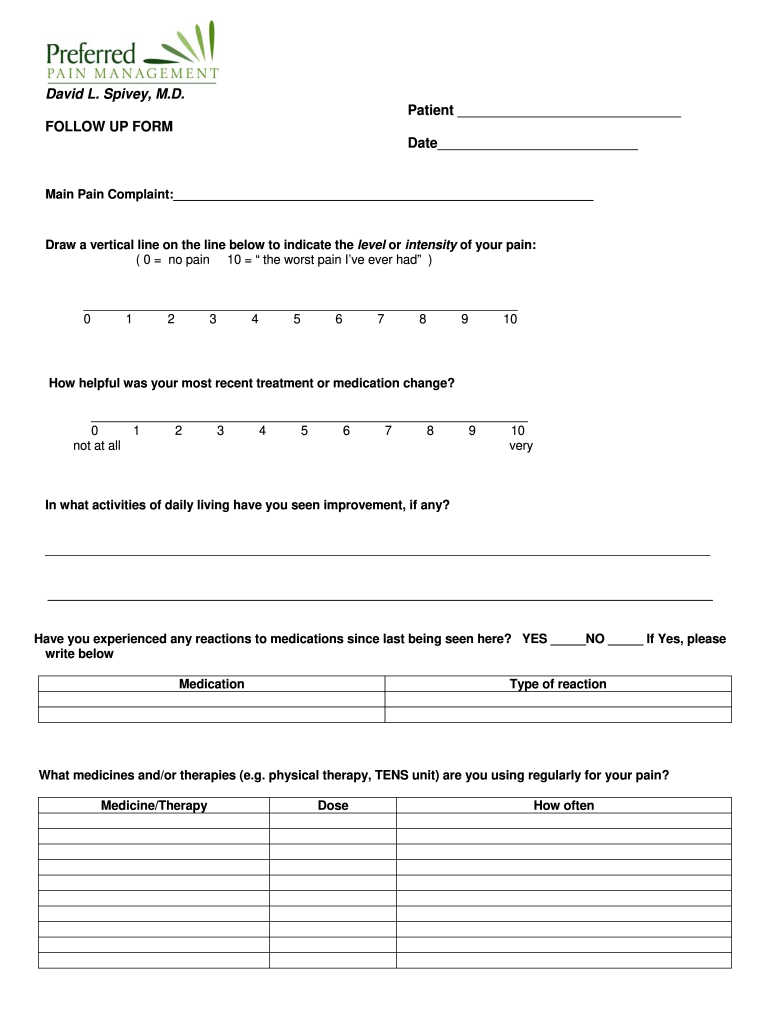 Get and Sign Preferred Pain Management  Form