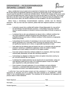 Microdermabrasion Consent Form