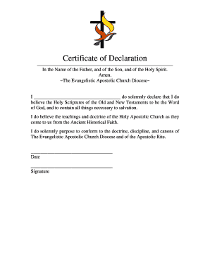 Declaration Certificate  Form