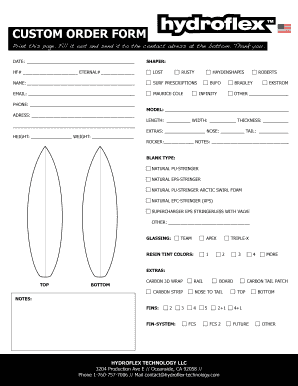 Surfboard Order Form
