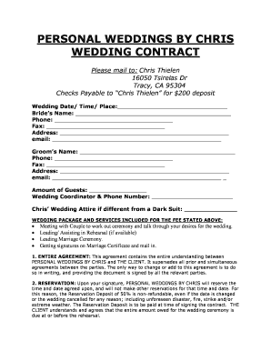 Officiant Contract Template  Form