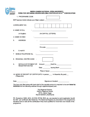 Indira Gandhi Stadium Admission Form