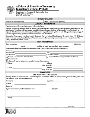 Advance on Inheritance Form