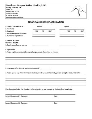 Hardship Application  Form