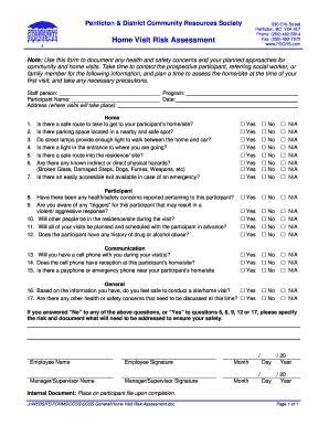Home Visit Assessment  Form