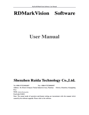 RDMarkVision Software User Manual RuiDa Technology  Form
