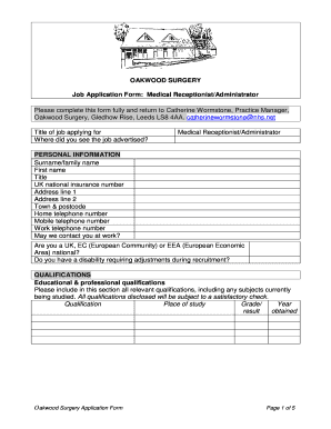 Oakwood Surgery Leeds  Form