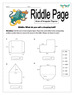 Riddle Page Area of Irregular Figures  Form