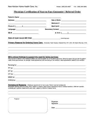 Face to Face Encounter REFERRAL Form 050212 DOC