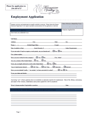 Employment Application Tvobgyn Com  Form