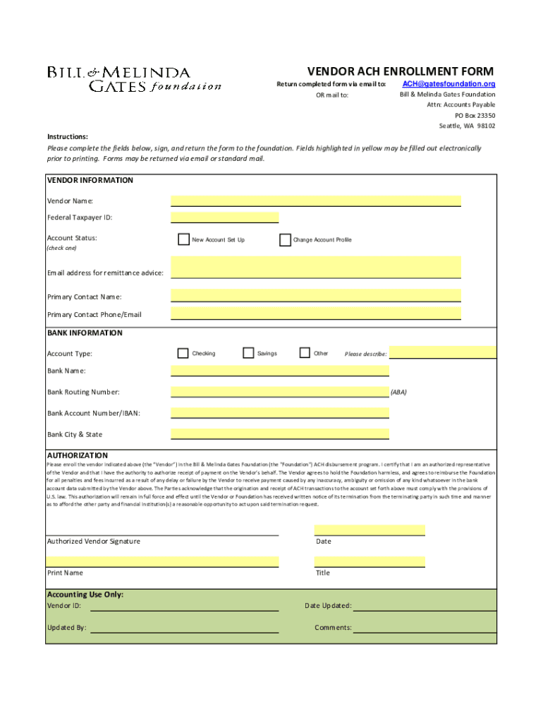 Bill and Melinda Gates Foundation Grant Application Form