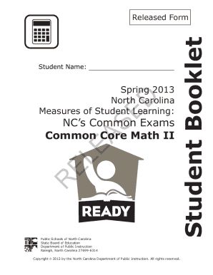 Nc Math 3 Released Items Answer Key  Form