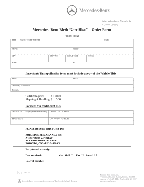 Mercedes Benz Application Form