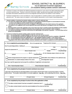 School Catchment Surrey  Form