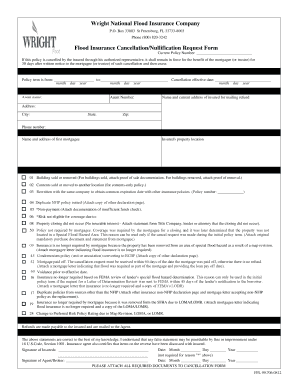 Wright Flood Cancellation Form