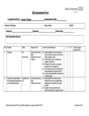 Oxygen Evaluation Form