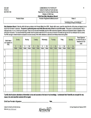 Provider Billing Form Kentucky Cabinet for Health and Family Chfs Ky