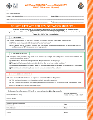 All Wales Dnacpr  Form