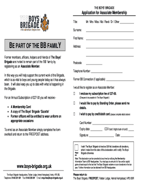 Application Letter to Join Boys Brigade  Form