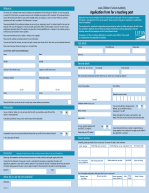 Application Form for a Teaching Post Challney High School for Girls Tes Co