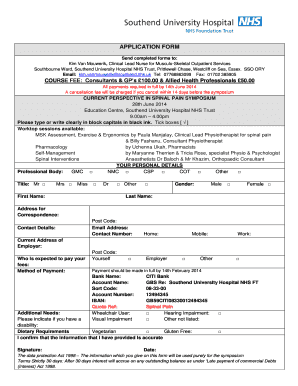 University National Health Service Trust  Form