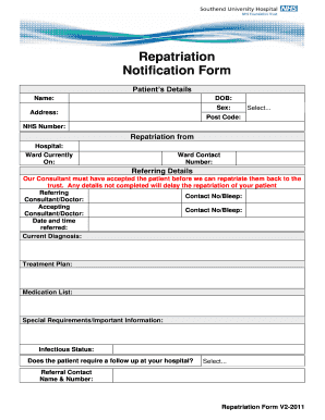 Repatriation Form