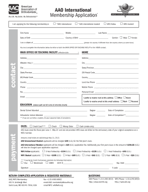 Combined AAO WFO Application American Association of  Form