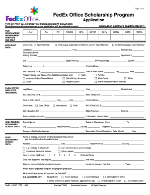 Fedex Application PDF  Form