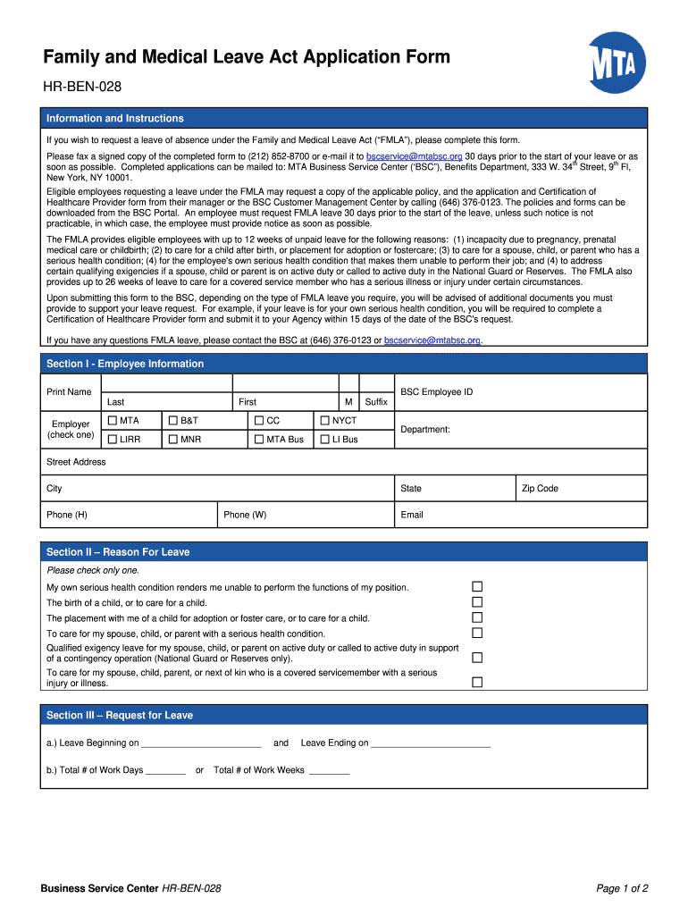 Printable Fmla Forms