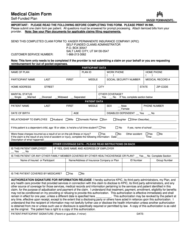 Hospital Bill Fillable Form