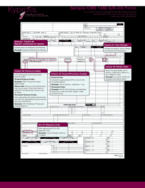 Sample CMS 1450 UB 04 Form Kyprolis