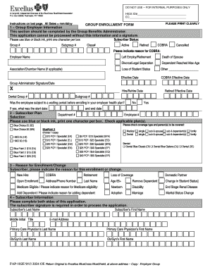 Open the File Excellus BlueCross BlueShield  Form