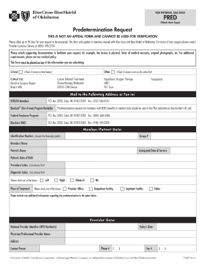 Bcbs Predetermination Form Oklahoma