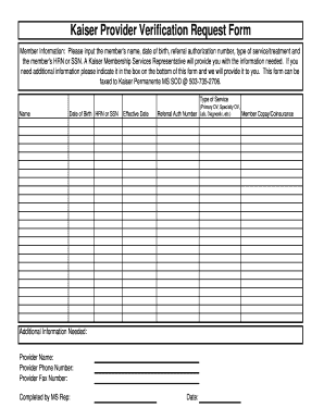 Verification of Treatment  Form