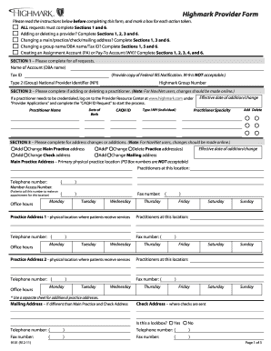 Highmark Provider Forms