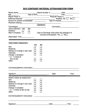 Dch Contrast Material Extravasation Form Dearborn County Hospital