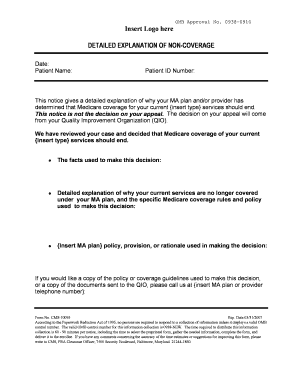 Detailed Explanation of Non Coverage  Form