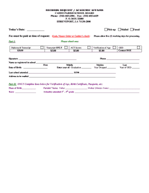 Elementary School Records Request Form