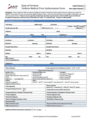  Vermont Medicaid Prior Auth Form 2014-2024
