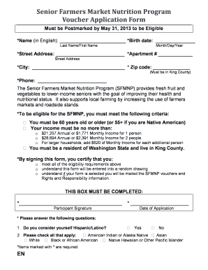 How to Apply for Farmers Market Vouchers  Form