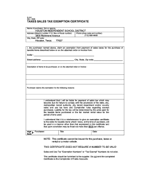 Houston Isd Tax Office  Form